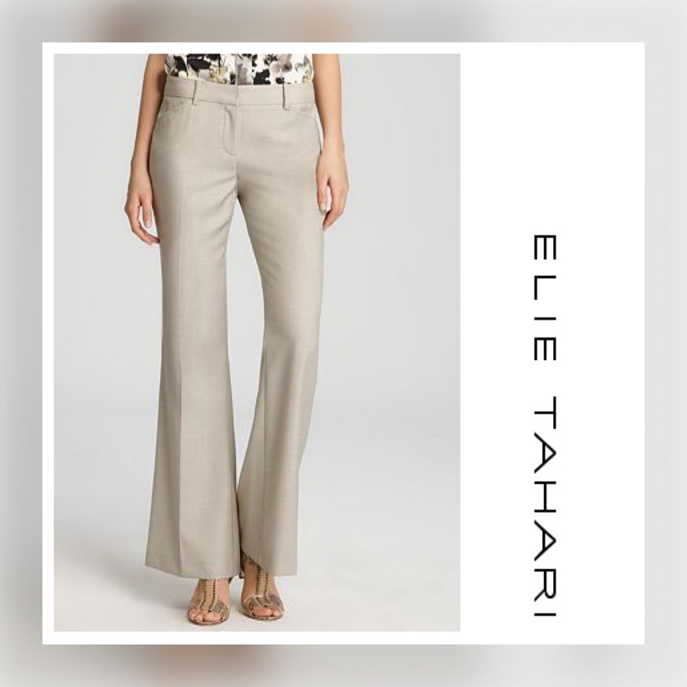 ELIE TAHARI Simone Wool Trouser Slacks Career Pant